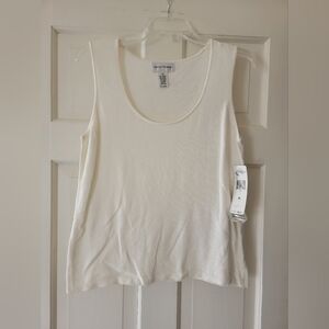 Rena Rowan Off-White Tank Top Size Medium NWT